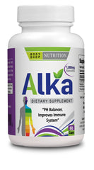 Organic Farms Vitamins Alka bottle front showcases natural pH balancer for daily wellness