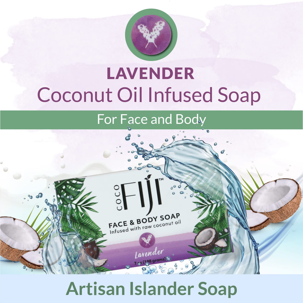 Coconut oil ingredient highlight on Coco Fiji soap bar.