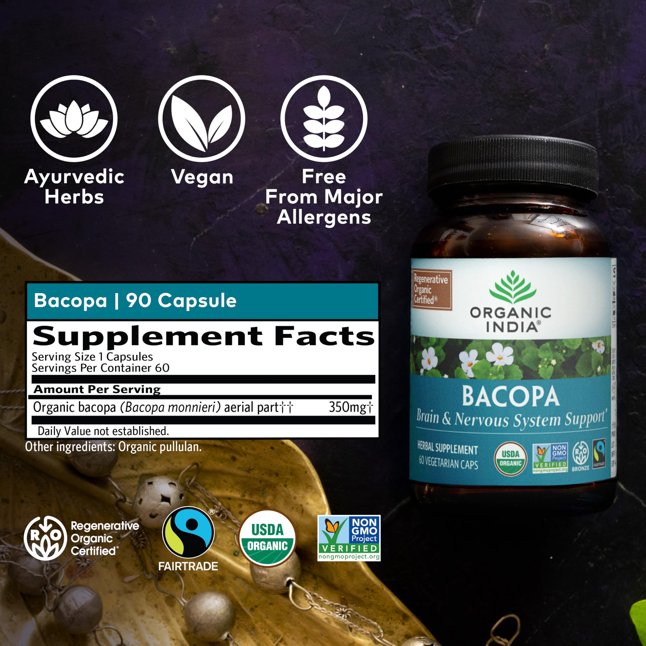 Close-up of Bacopa monnieri capsules highlighting plant-based wellness benefits