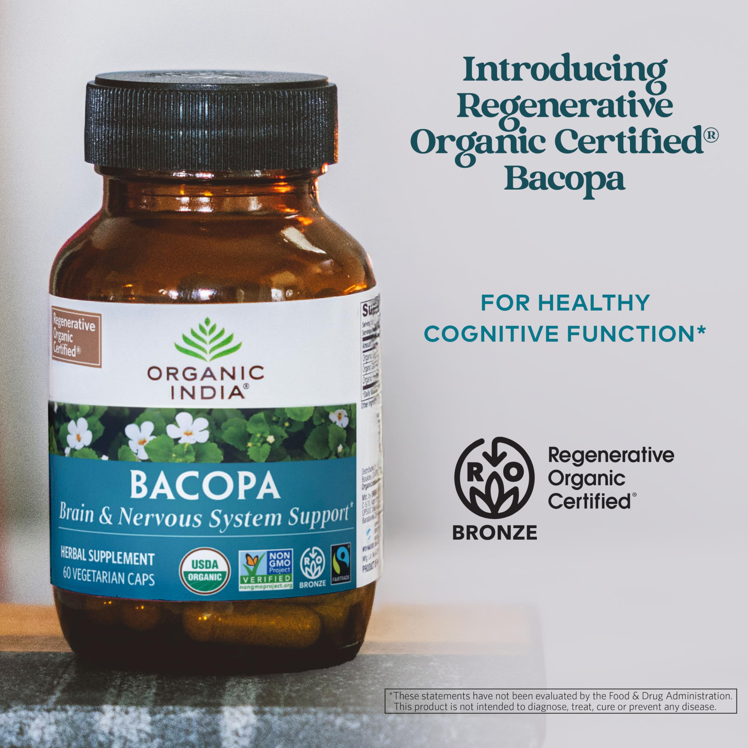 Regenerative organic farms used to cultivate Bacopa Monnieri