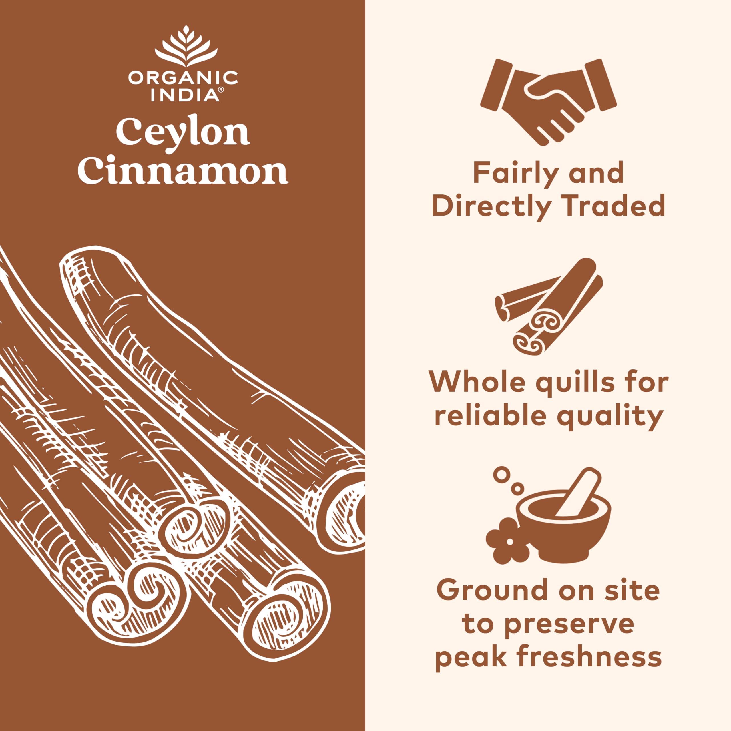 ORGANIC INDIA Ceylon Cinnamon capsules close-up highlighting convenient vegan capsules