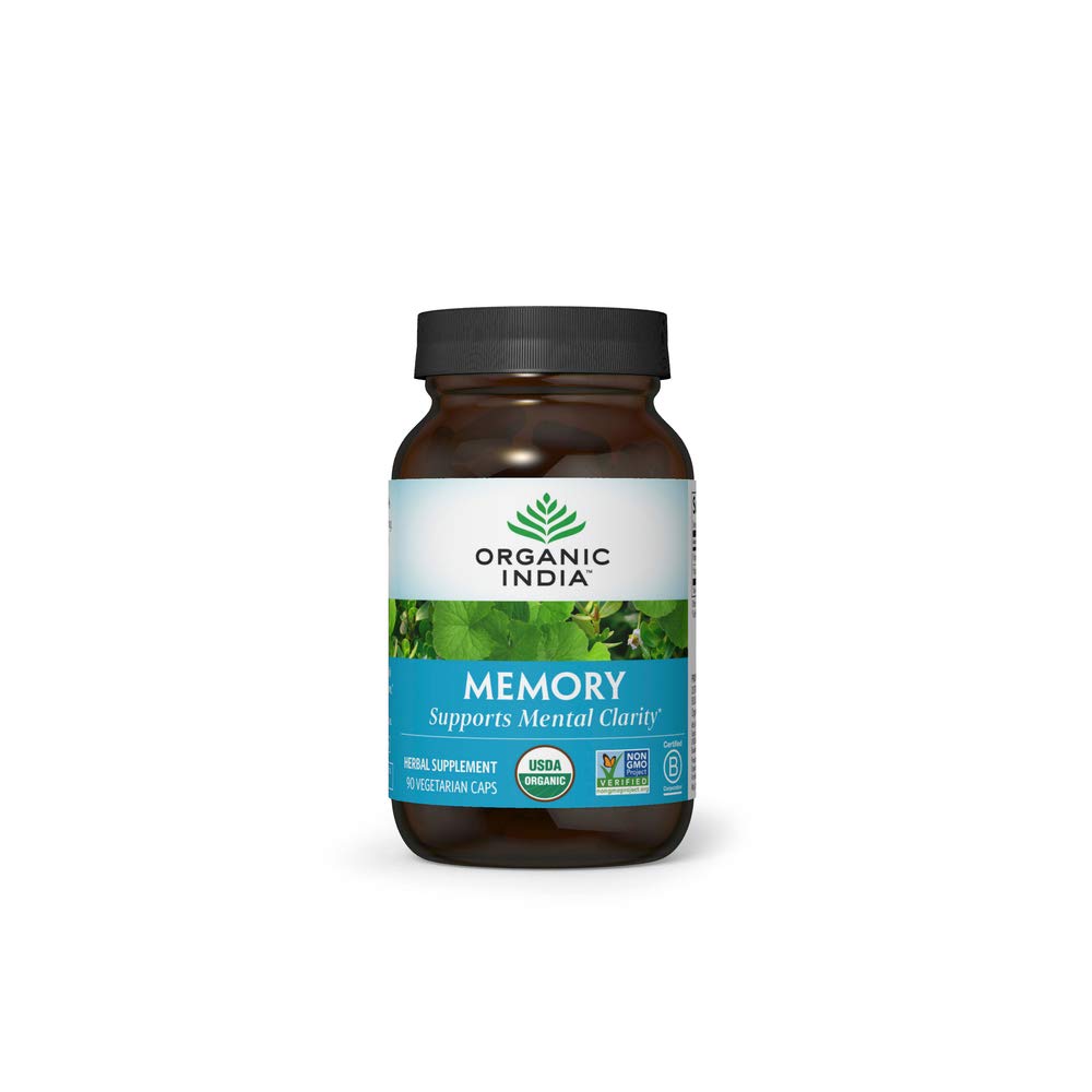 Organic India Memory bottle cap close-up highlighting sturdy design for daily focus support.