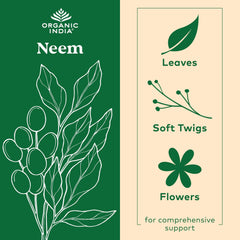 ORGANIC INDIA Neem Leaf Capsules capsules arranged for convenient daily use.