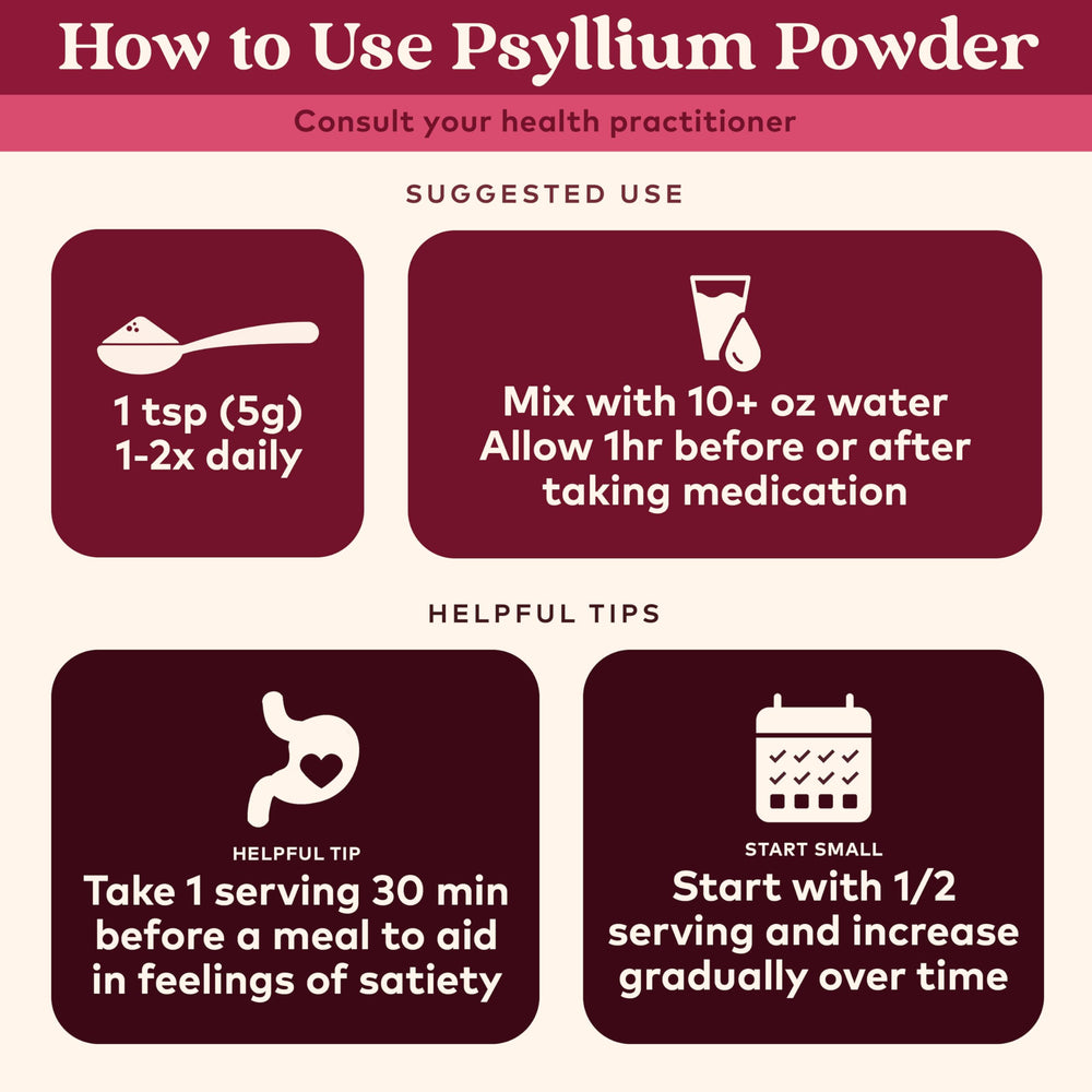Organic India Psyllium Powder with scoop for precise measuring and consistency