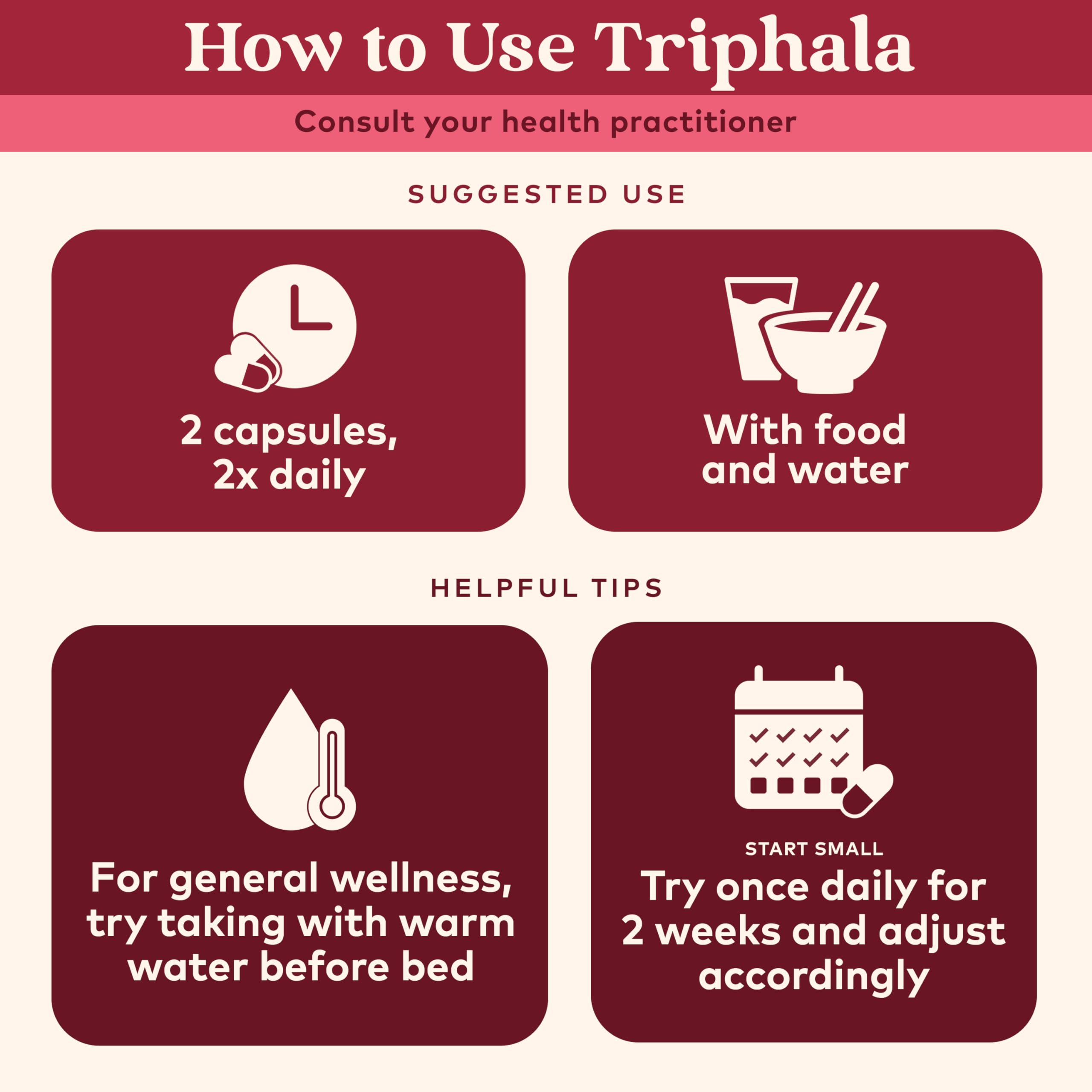 Triphala capsules in a wellness basket suggesting daily gut health support.