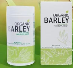 Organic JC Barley Capsule bottle; easy daily nutrition support