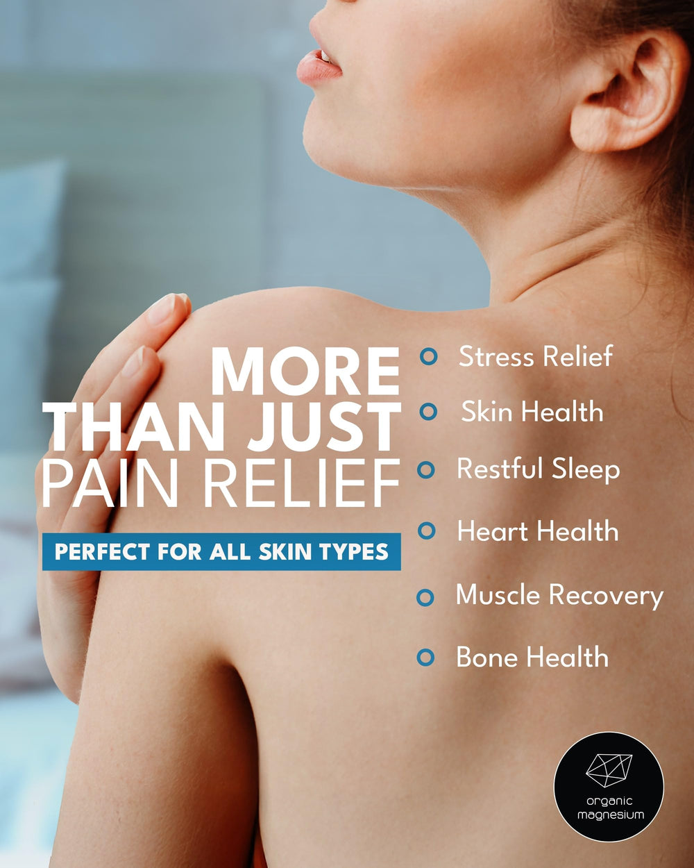Organic Magnesium Oil Spray in a glass bottle travels easily for on-the-go use.