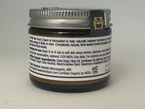 USDA Organic label close-up on Organic Meadow Herbals Wild Yam Cream