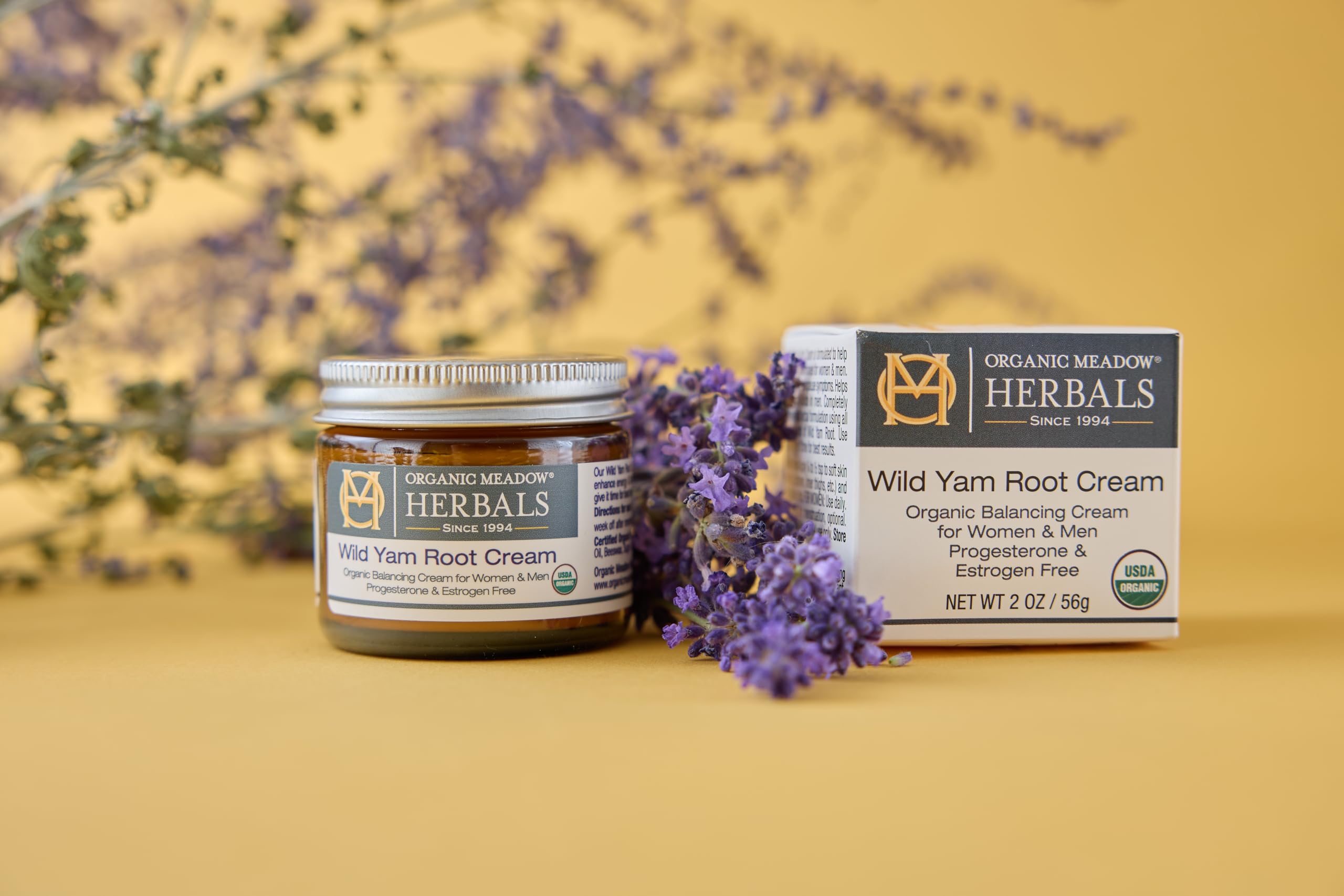 Packaging box of Organic Meadow Herbals Wild Yam Root Cream