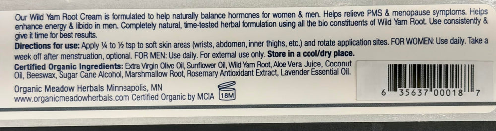 Woman-owned Organic Meadow Herbals Wild Yam Root Cream brand logo
