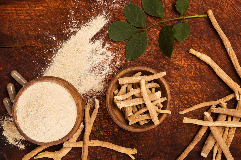 Organic Spice Resource Ashwagandha powder closeup reveals fine texture and premium quality