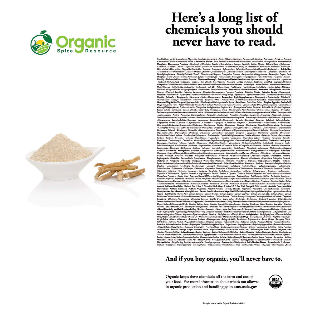 Organic Spice Resource Ashwagandha powder added to smoothie for a convenient morning boost