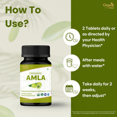 Organic Spree Amla tablets label closeup showing USDA Organic certification