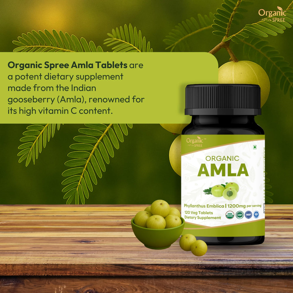 Organic Spree Amla tablets 2-pack front view for convenient wellness