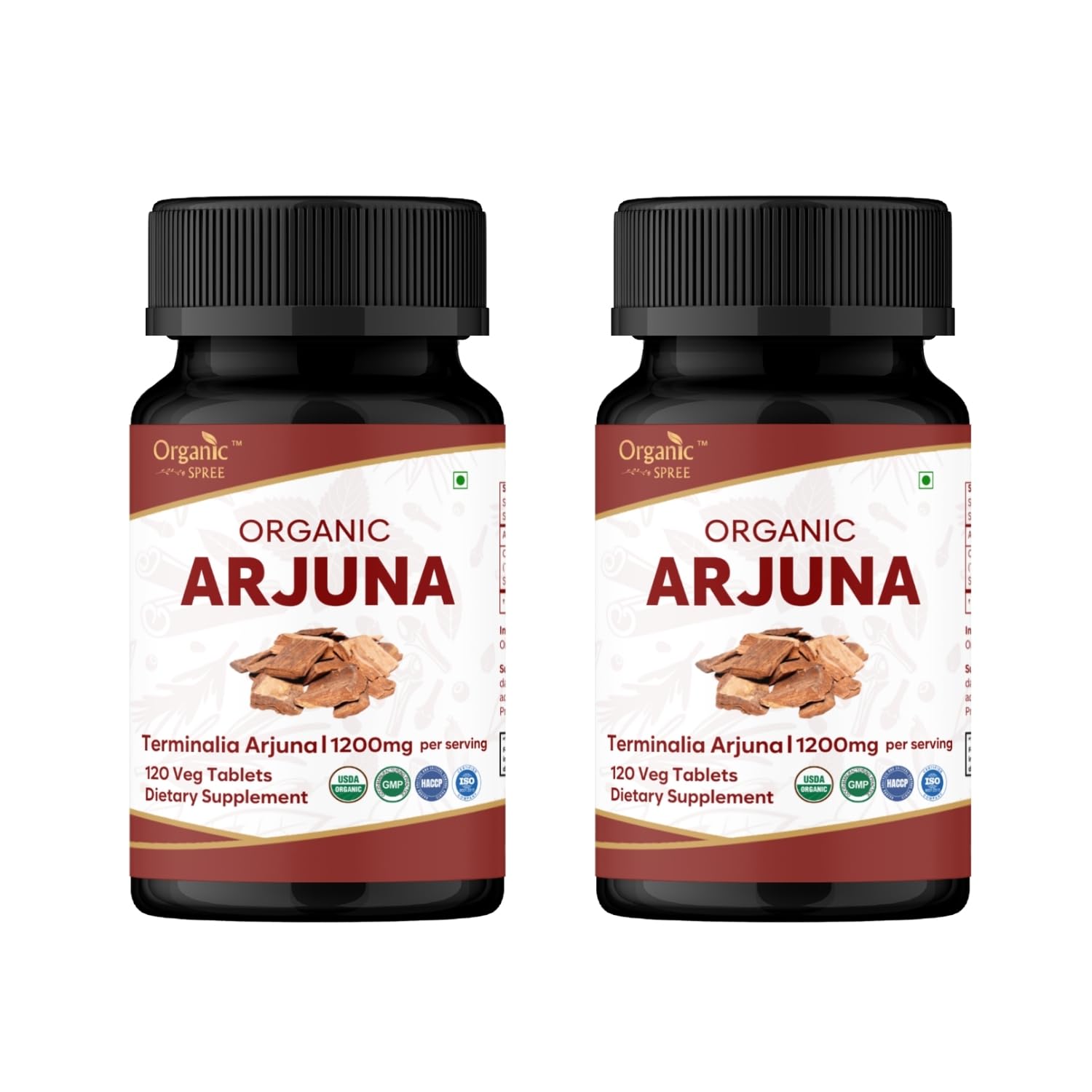 Organic Spree Arjuna bottle front with USDA Organic seal indicating quality