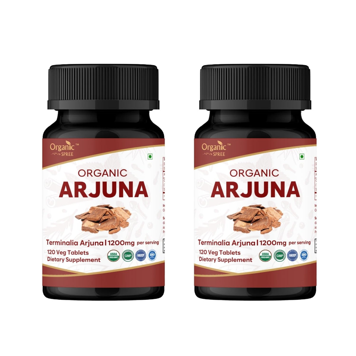 Organic Spree Arjuna bottle front with USDA Organic seal indicating quality