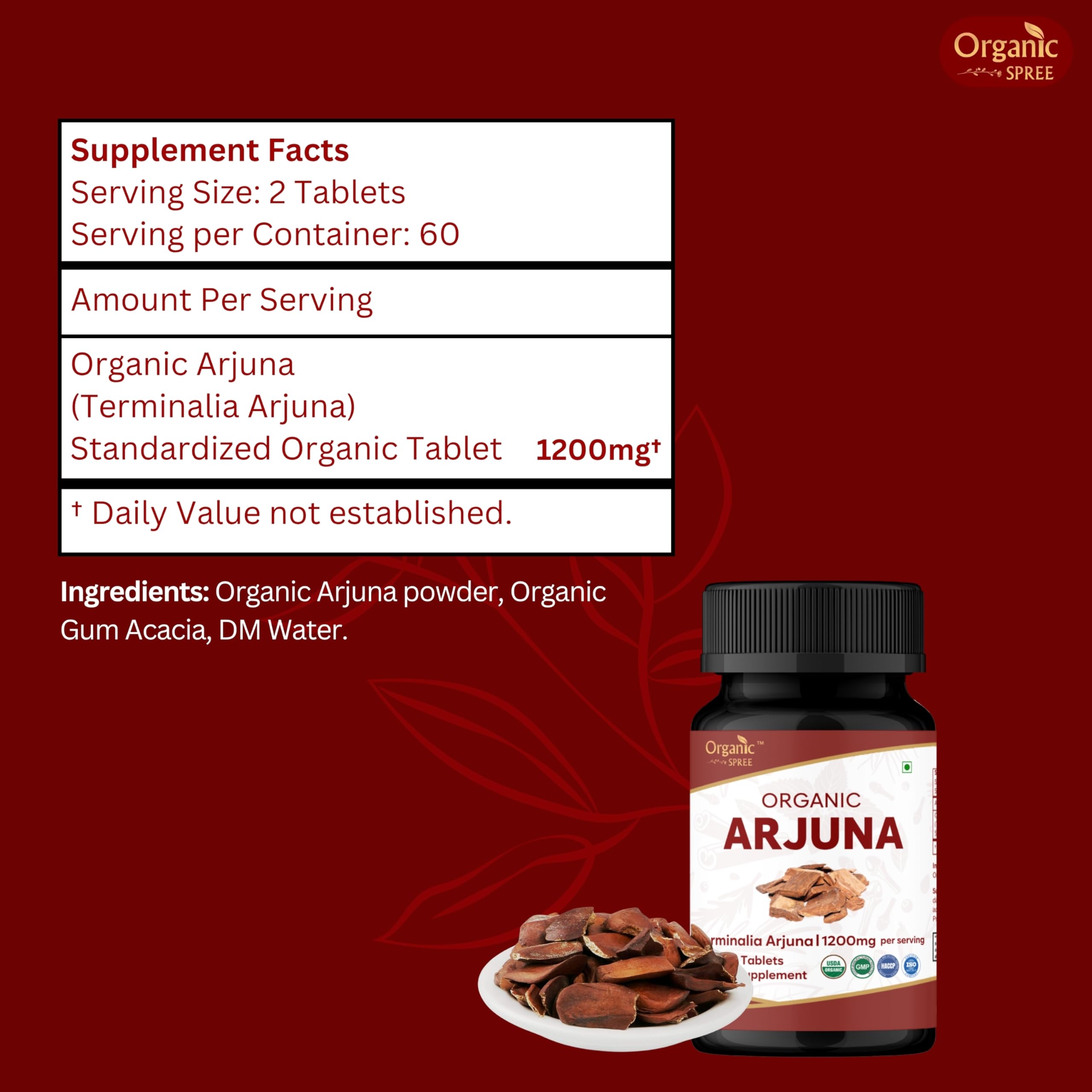 ORGANIC SPREE Arjuna packaging box reflecting eco-friendly design and quality.