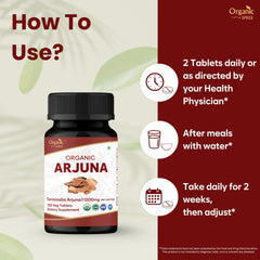 ORGANIC SPREE Arjuna tablets close-up with smooth, natural-textured capsules.