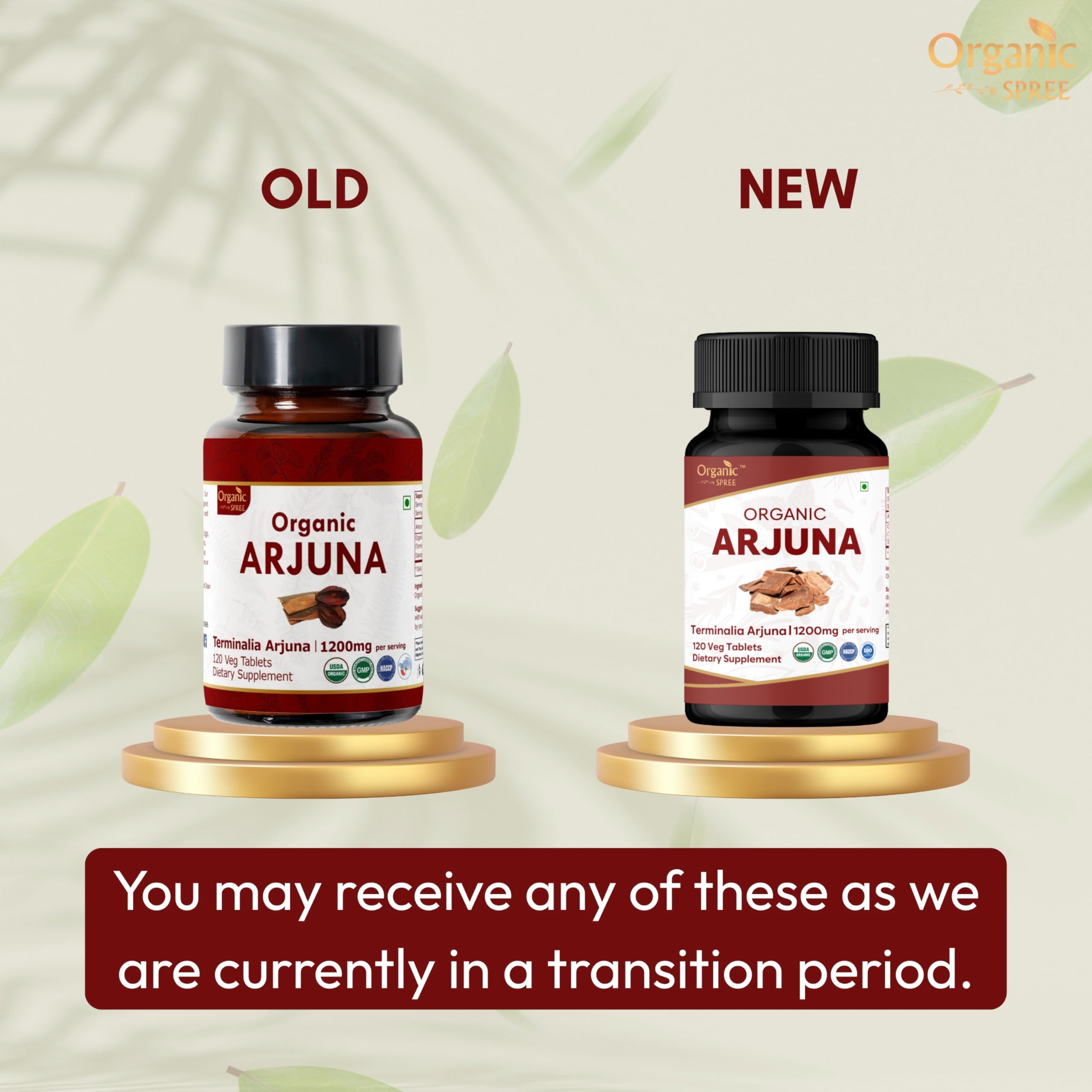 Organic Spree Arjuna tablets close-up; premium arjuna tablets for cardiovascular wellness.