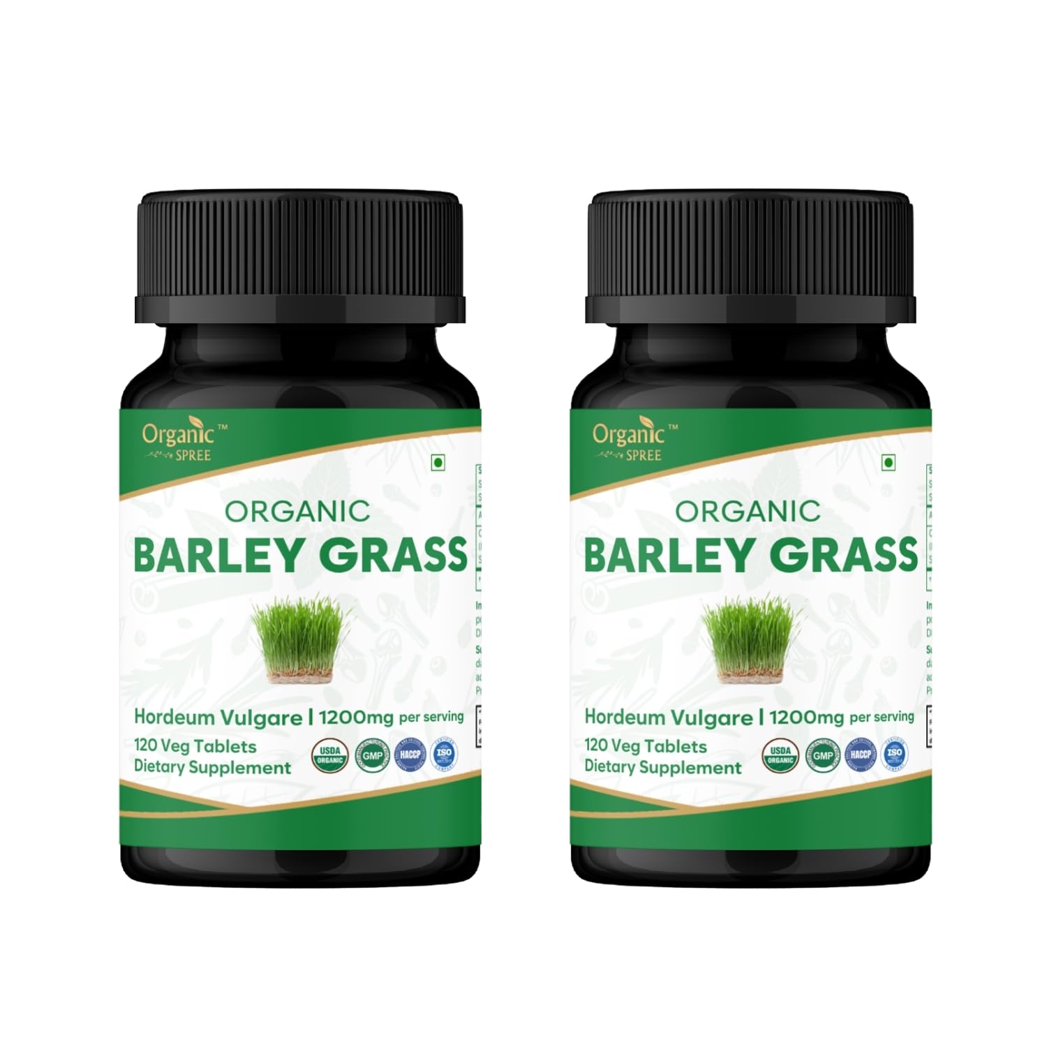 Organic Spree Barley Grass bottle of 120 tablets for daily detox support.