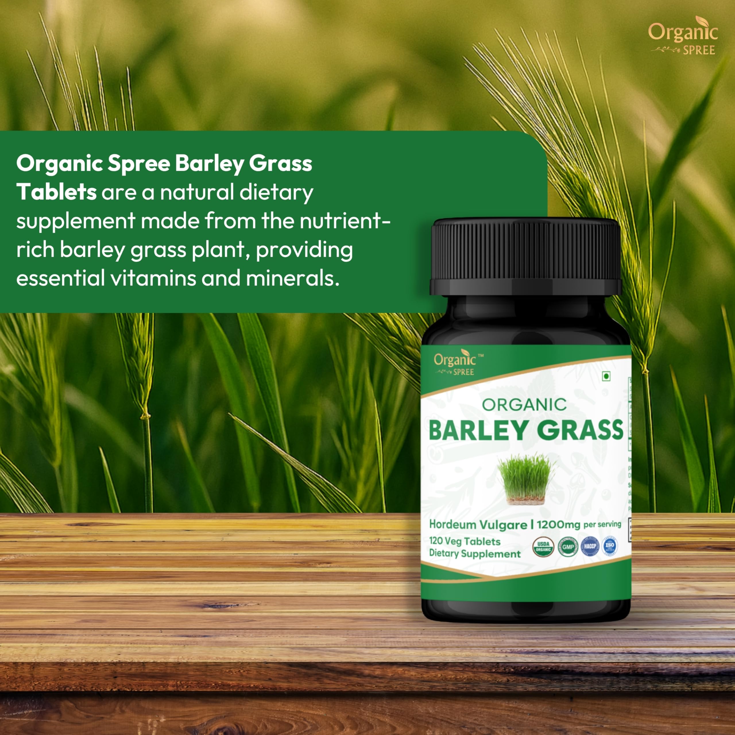 Organic Spree Barley Grass tablets close-up showing texture and natural color.