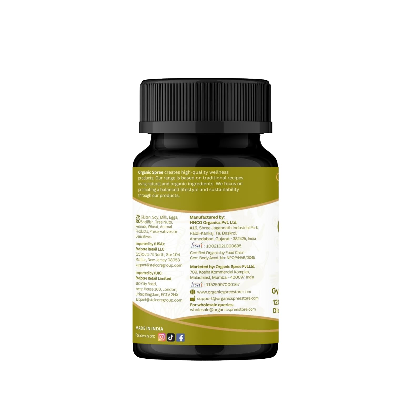 Organic Spree Gymnema tablets in a vegan-friendly format for mindful nourishment.