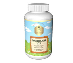 Organic Strength Mushroom 10X bottle pour evokes daily vitality and premium wellness