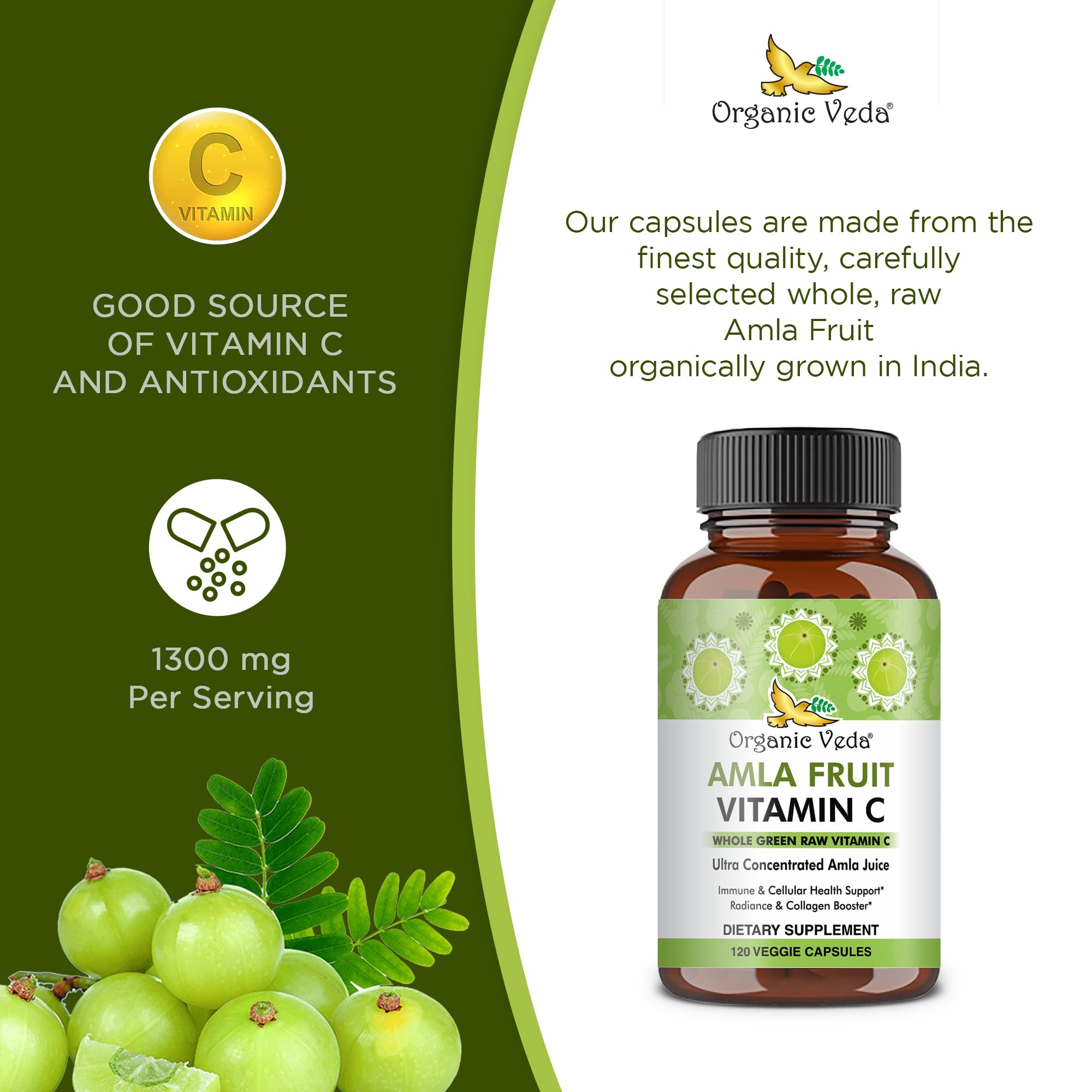 Organic Veda amla berry juice extract visual emphasizing antioxidant source.