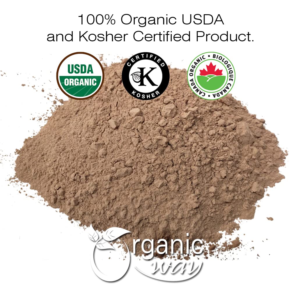 Organic Way arjuna bark powder closeup shows fine texture for blends