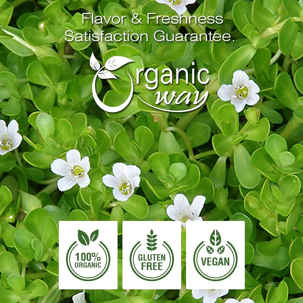 Organic Way Brahmi powder origin India noted on label for authenticity