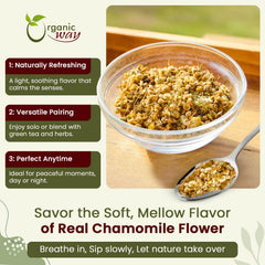 Organic Way chamomile whole flowers for potpourri create calming, natural fragrance accents.