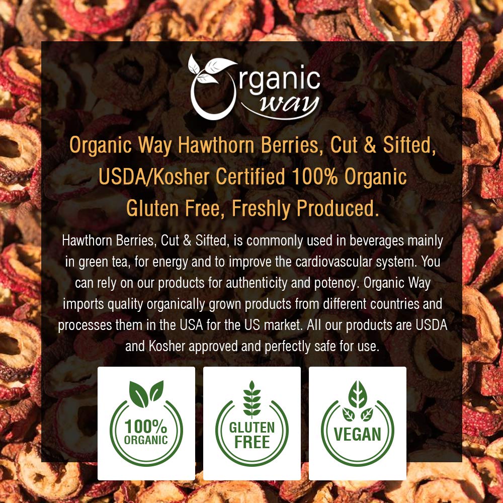 Organic Way Hawthorn Berries cut-sifted Albania origin with Kosher seal