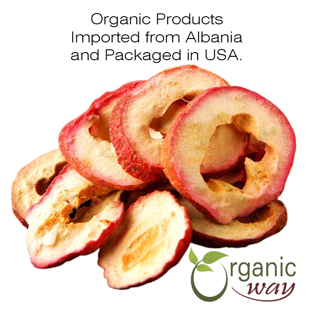 Organic Way Hawthorn Berries cut-sifted label closeup showing USDA and Kosher seals for quality