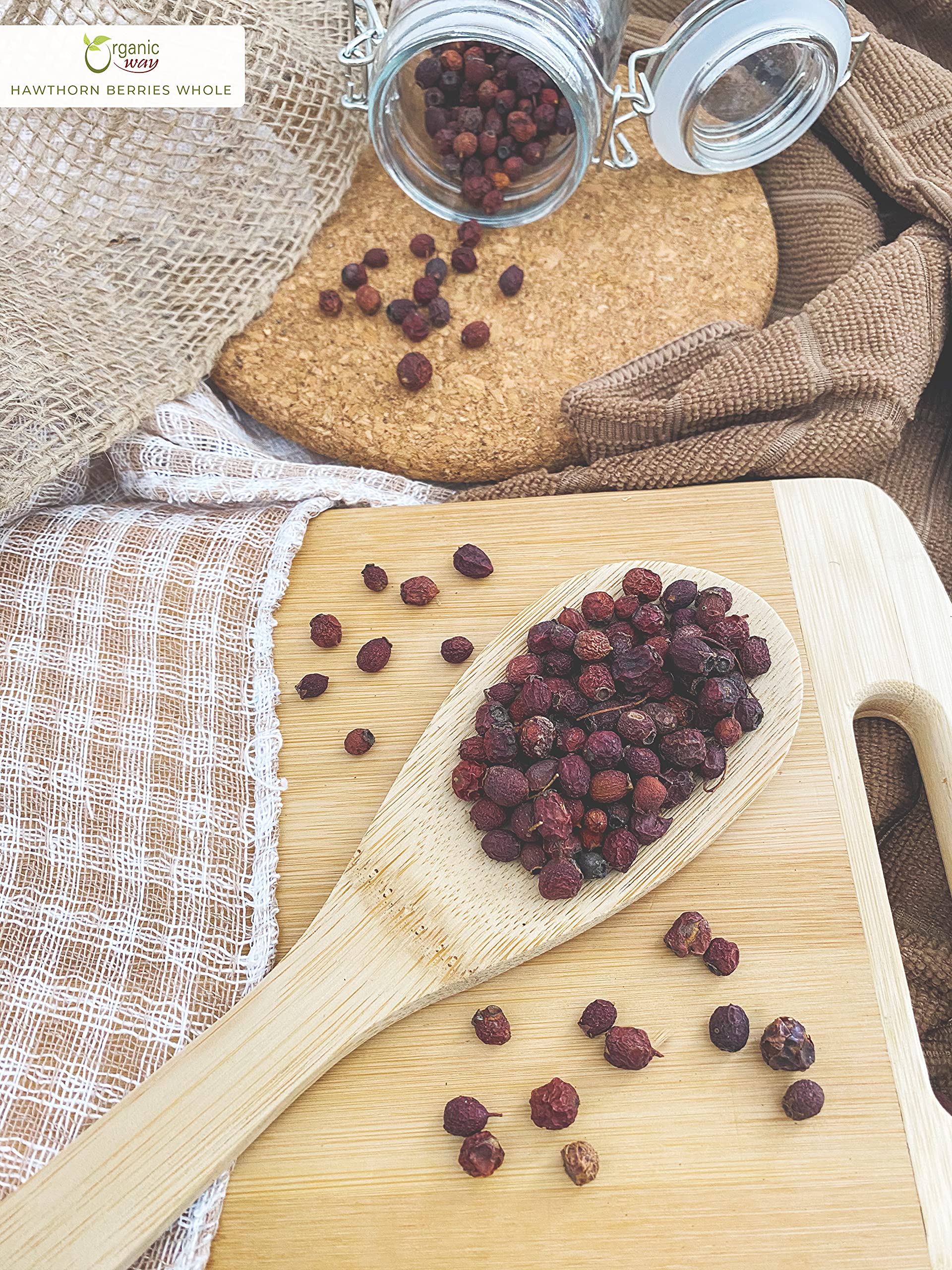 Organic Way Hawthorn Berries syrups add tart flavor to desserts