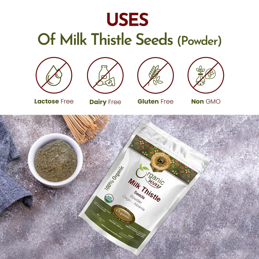 Organic Way Milk Thistle Seeds Powder added to smoothies enhances flavor and texture.