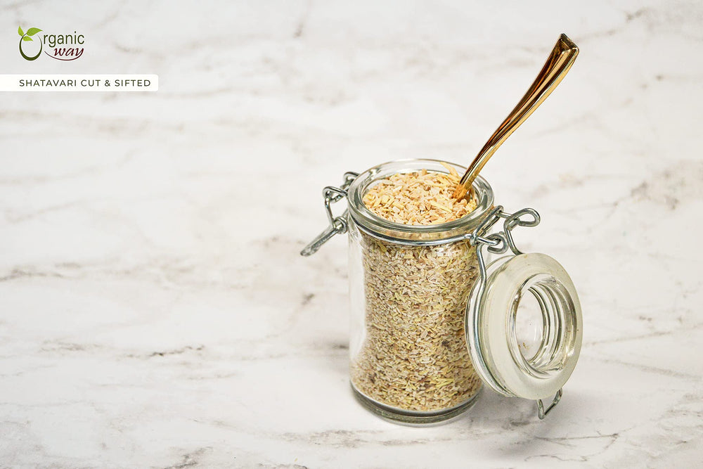 Organic Way Shatavari origin India label highlights authentic botanicals.