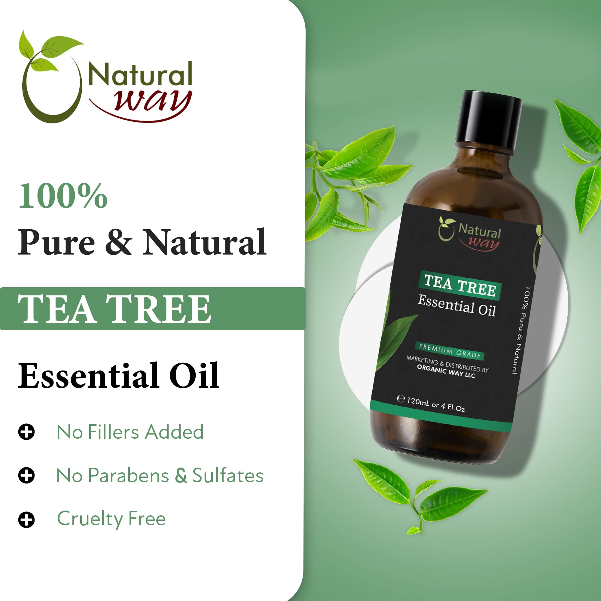 Organic Way Tea Tree Oil diffuser ready for refreshing room aroma.
