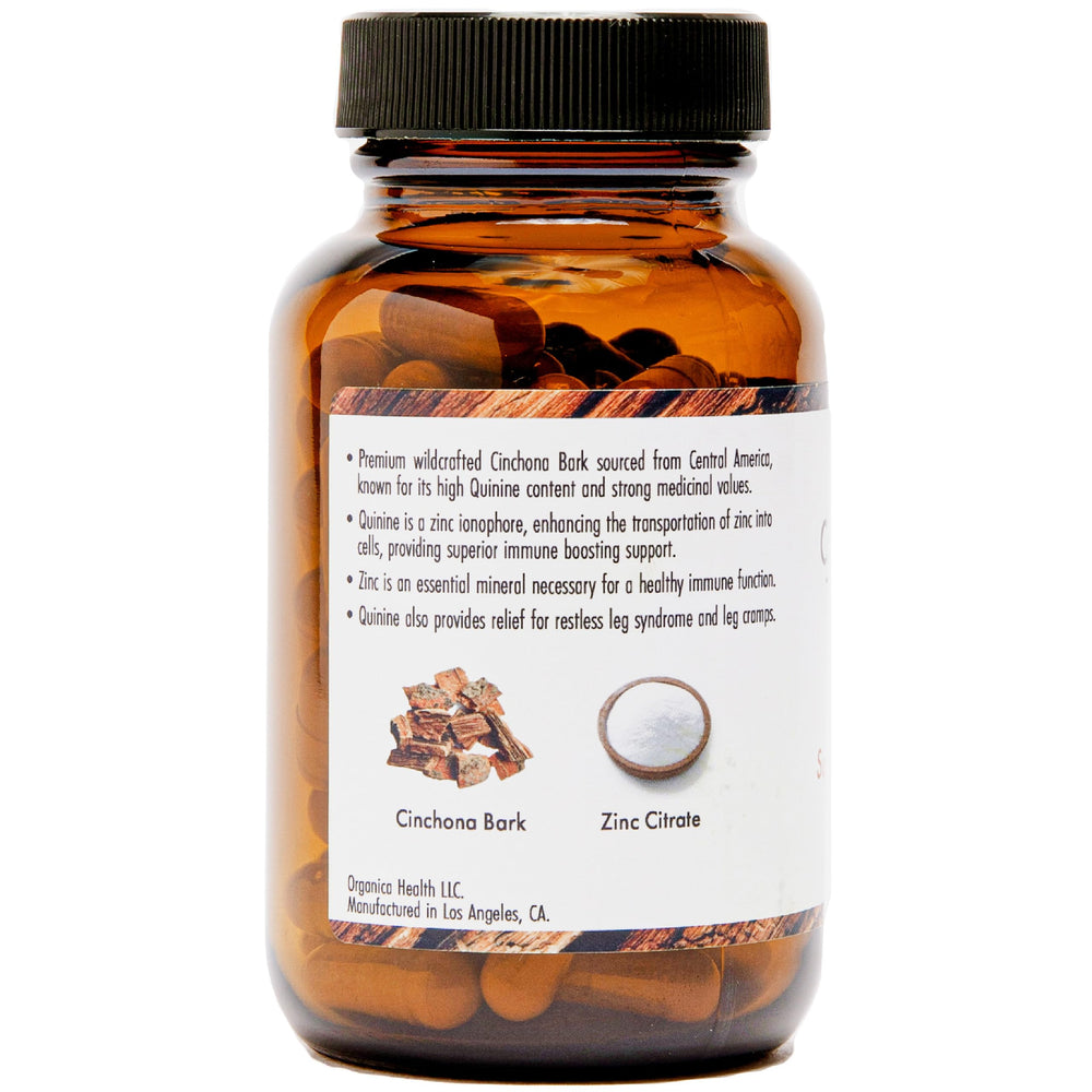 OrganicaHealth quinine capsules arranged neatly illustrate easy daily supplementation.