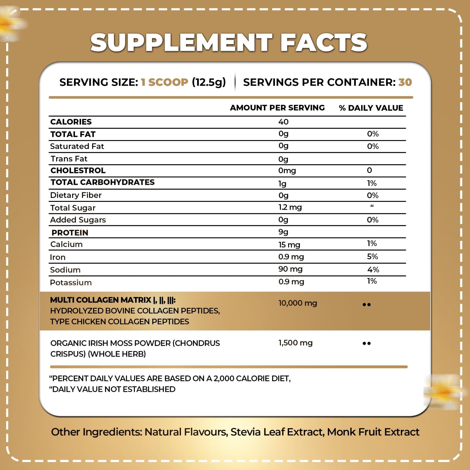 Organics Nature collagen powder vanilla caramel scoop ready for daily mix