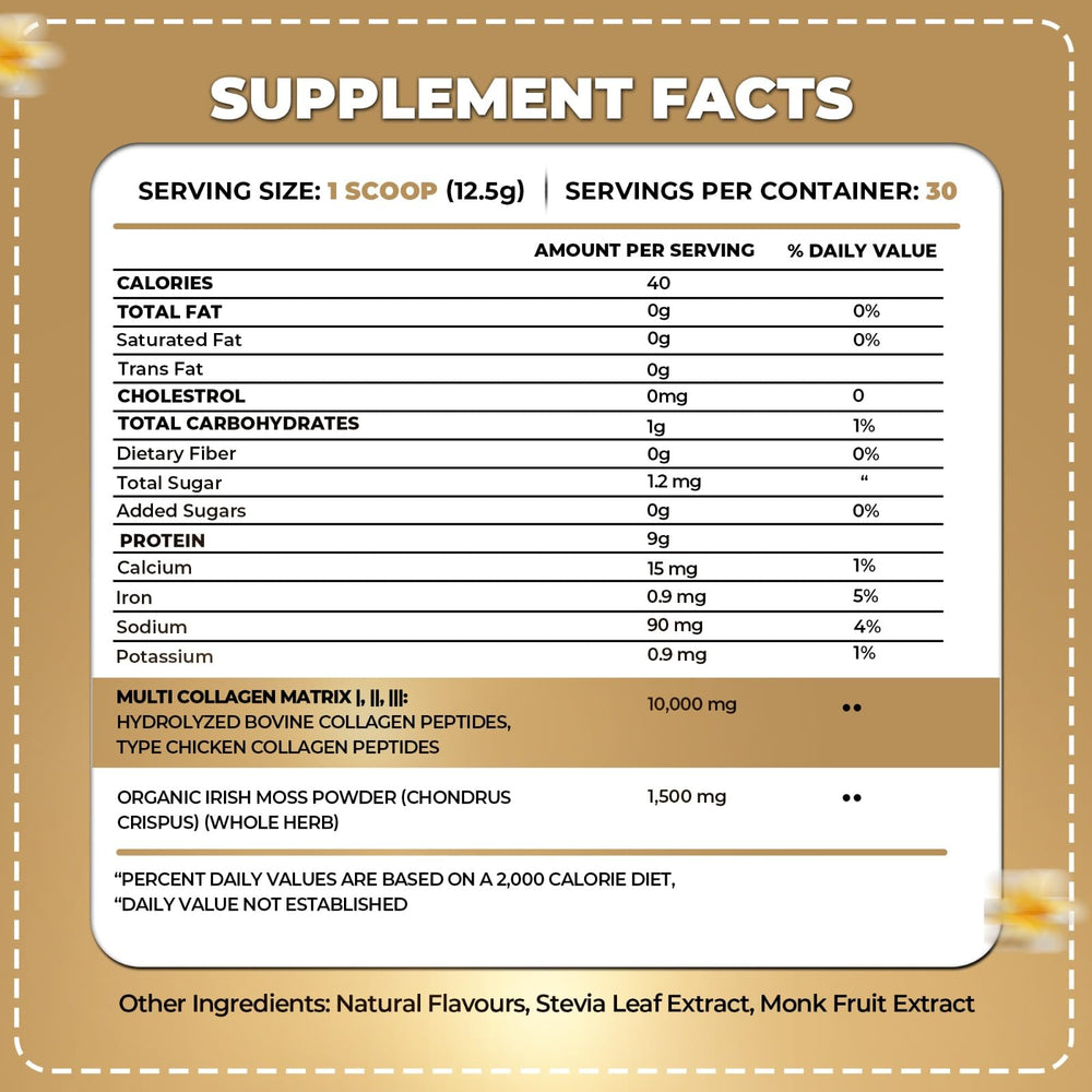 Organics Nature collagen powder vanilla caramel scoop ready for daily mix