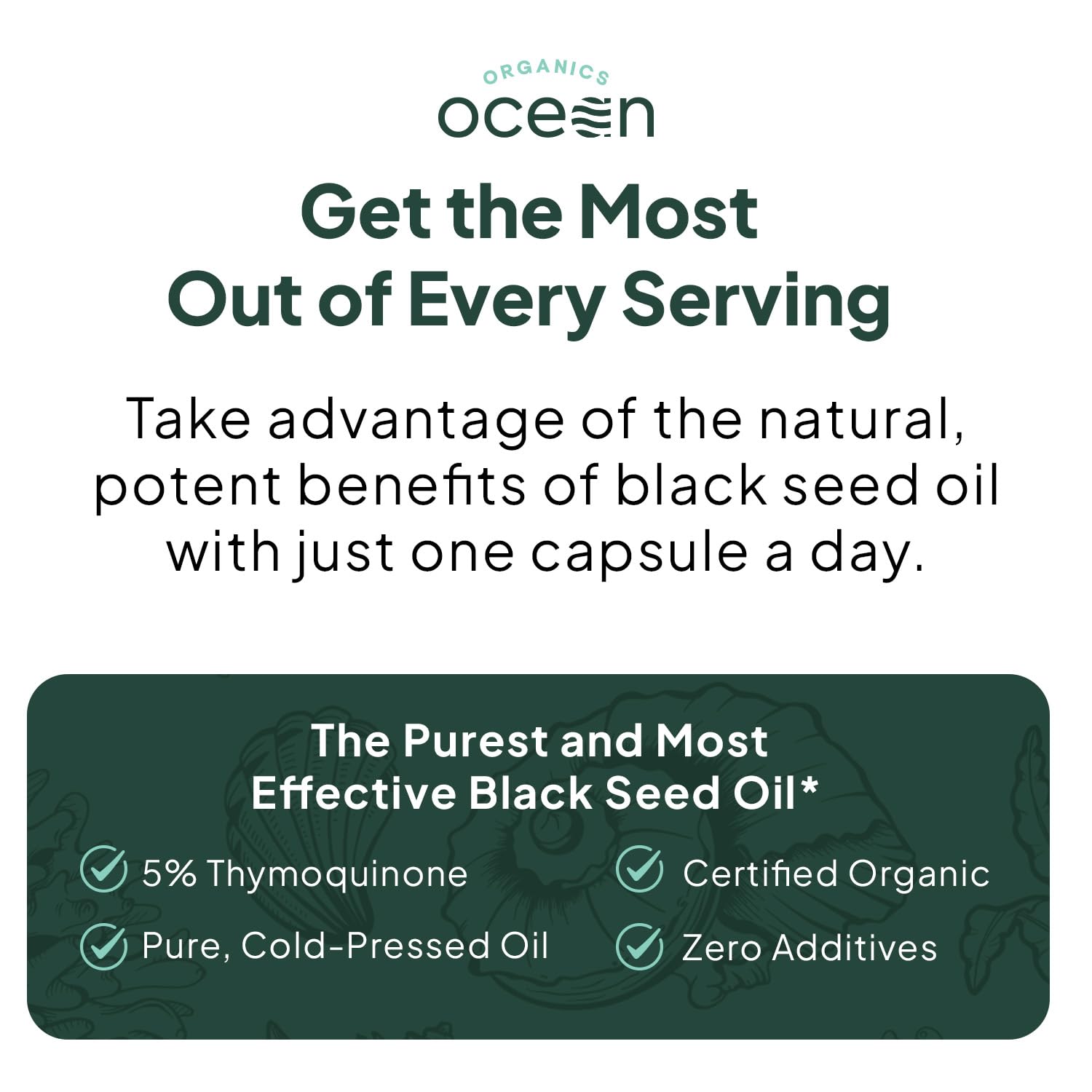 Organics Ocean packaging illustrates brain and lung support concepts.