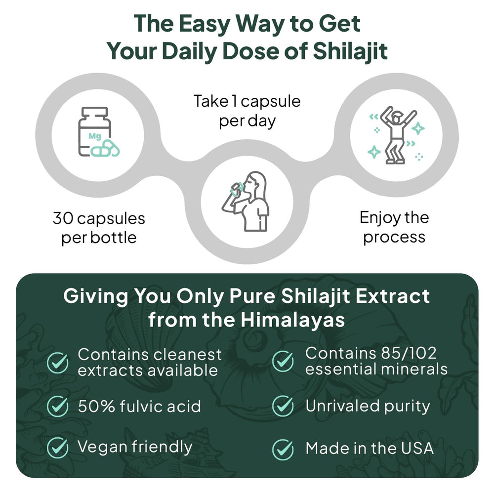 Organics Ocean daily-use shilajit shot suggests easy incorporation into routines