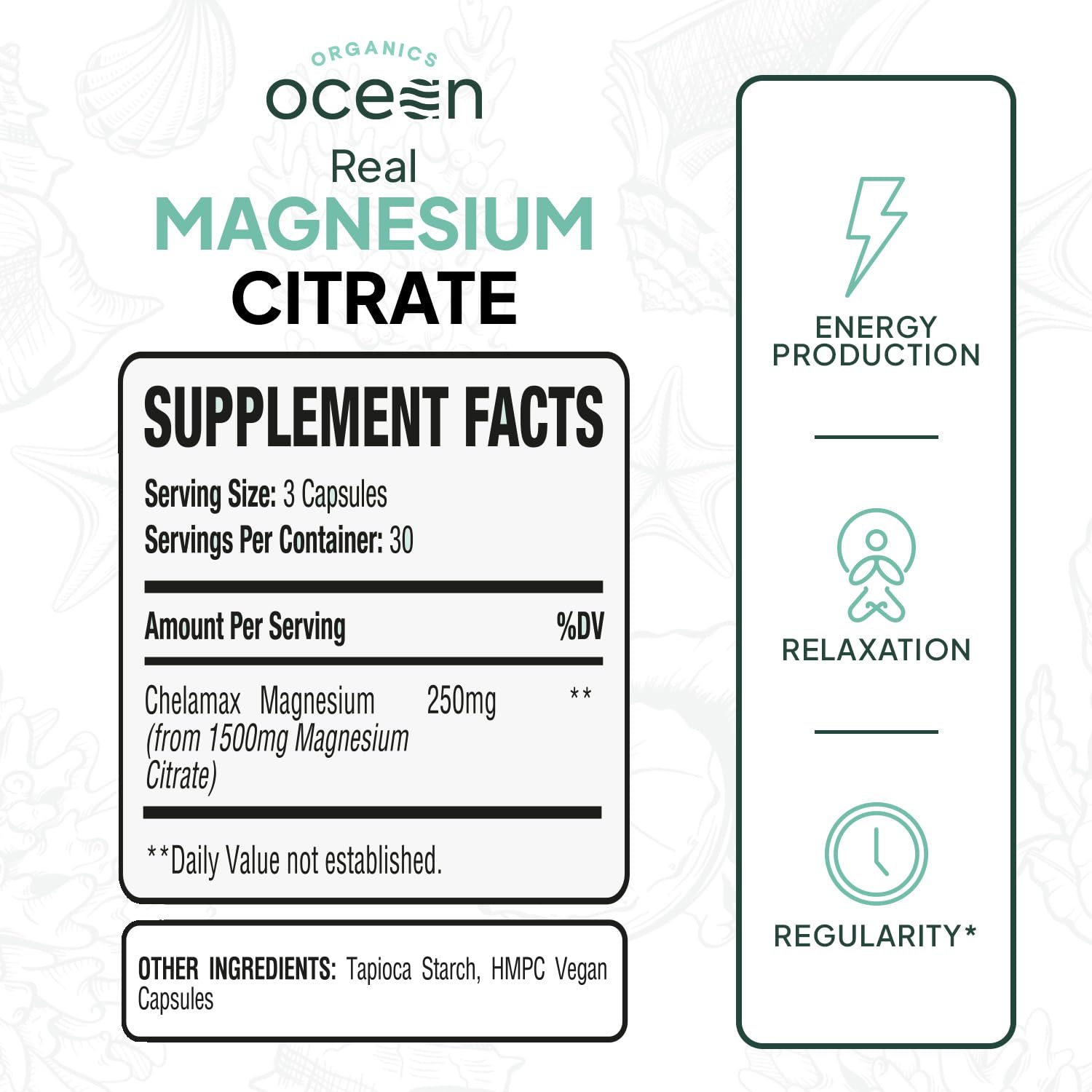 Real Magnesium Citrate capsules close-up highlighting purity and rapid absorption.