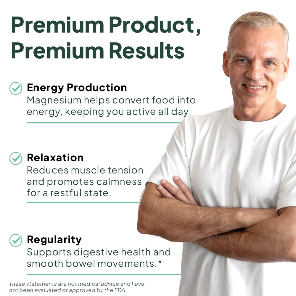 Organics Ocean Real Magnesium Citrate dosage scene; three capsules for daily serving.