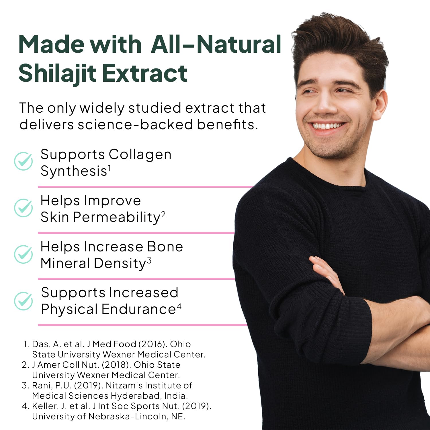 Packaging highlights high-elevation organic shilajit for hormone balance.