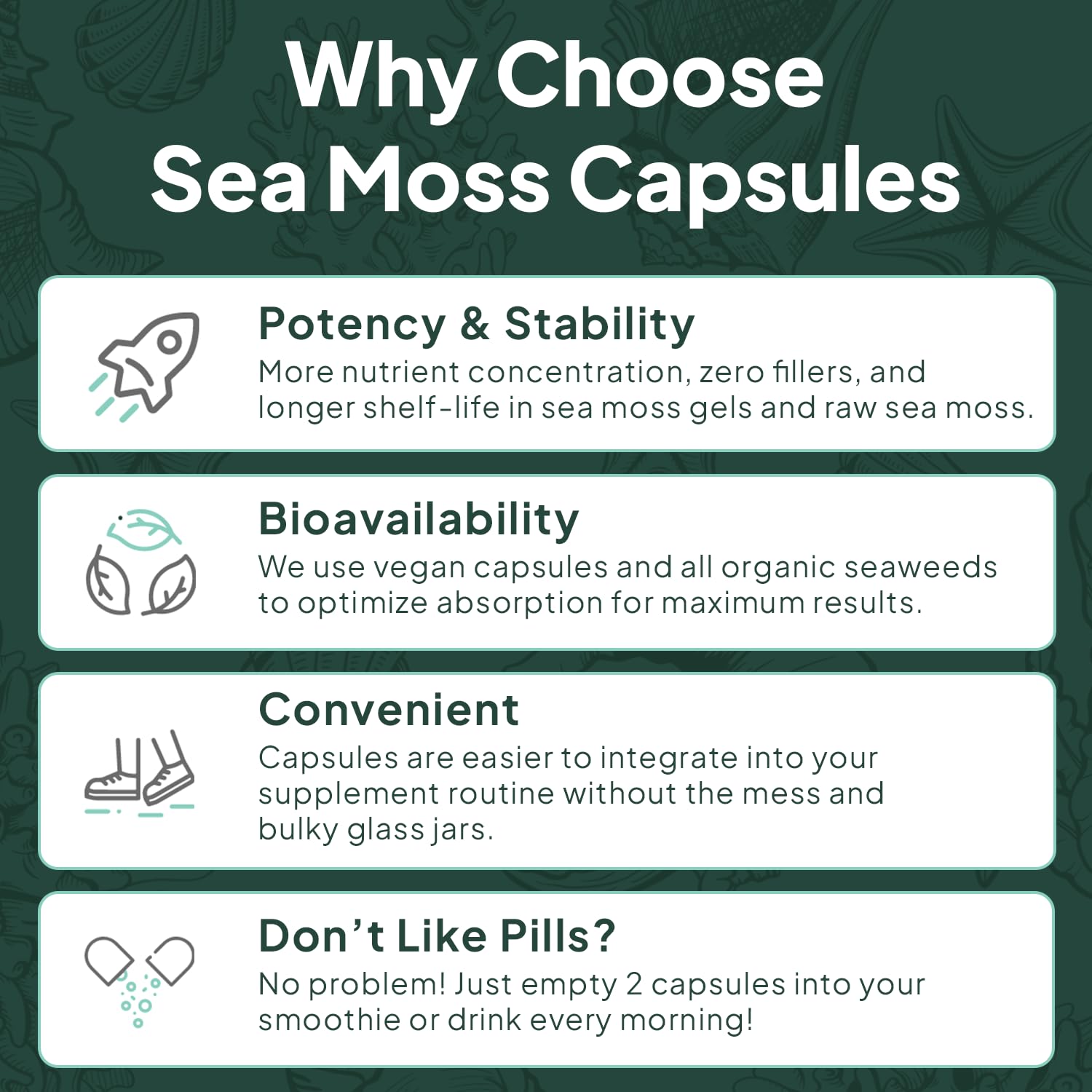 Organics Ocean thyroid and lung support blend in sea moss capsules