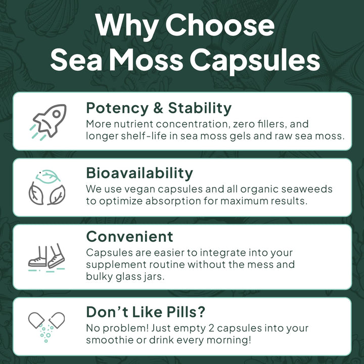 Organics Ocean thyroid and lung support blend in sea moss capsules