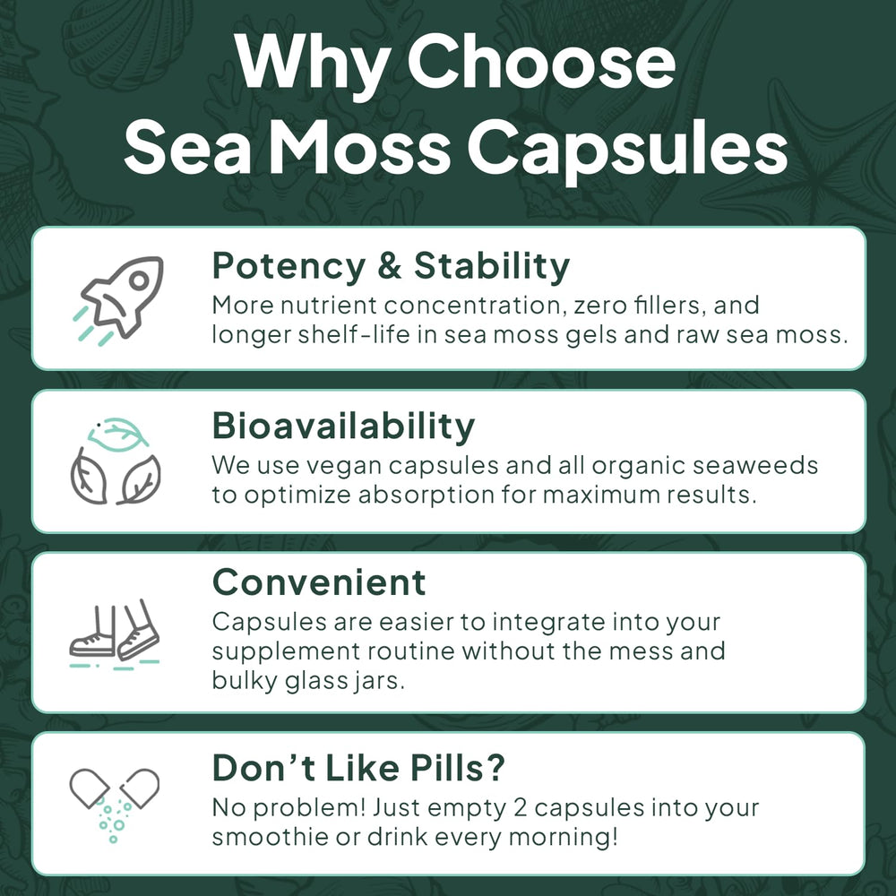 Organics Ocean thyroid and lung support blend in sea moss capsules