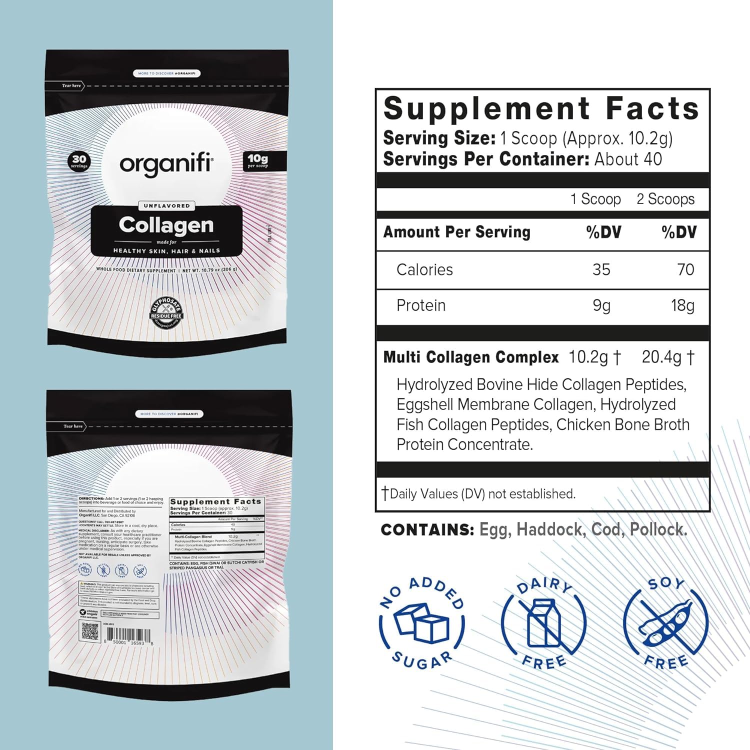 Organifi Collagen Powder scoop highlights convenient serving ritual