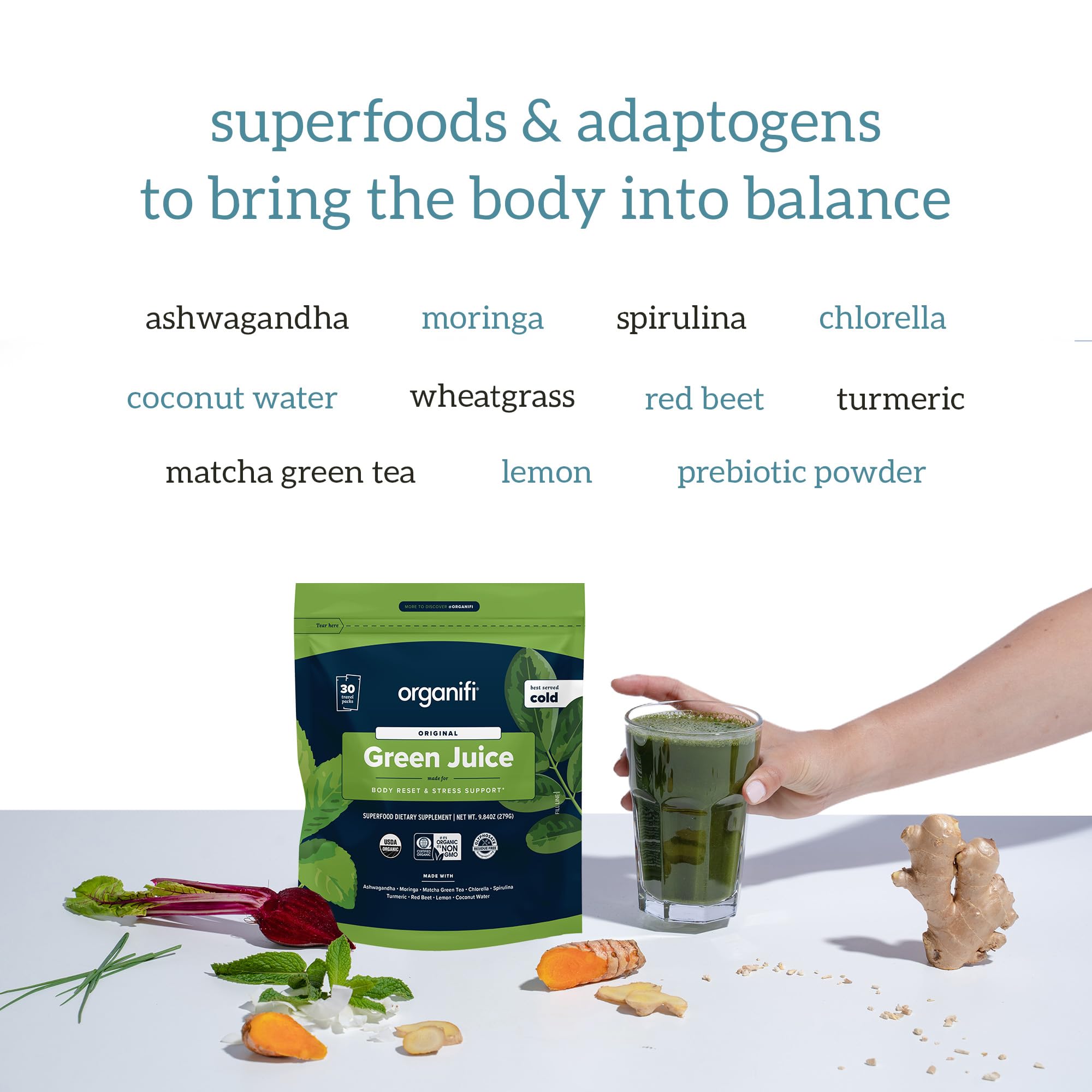 Organic vegan greens powder from Organifi GO Packs